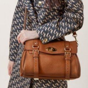 Luxurious Chestnut Leather MULBERRY Alexa Satchel w/handle and shoulder strap